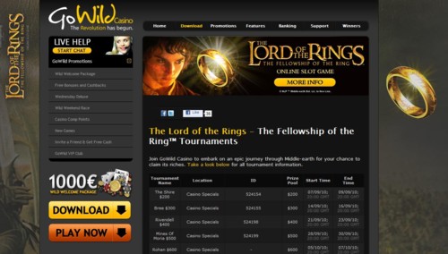Click to join in on a Ring Bearer LOTR Slot Promotion and share in 9000 worth of credit prizes 